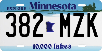 MN license plate 382MZK