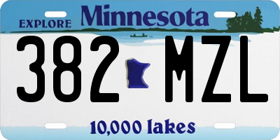 MN license plate 382MZL