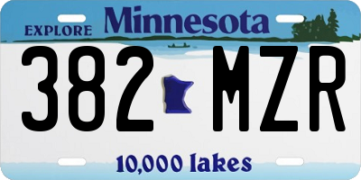 MN license plate 382MZR