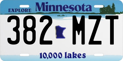 MN license plate 382MZT
