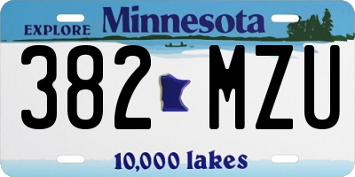 MN license plate 382MZU