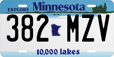 MN license plate 382MZV