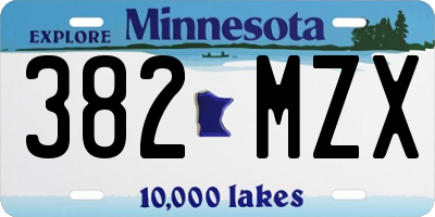 MN license plate 382MZX