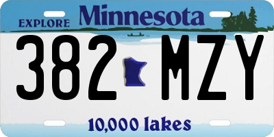 MN license plate 382MZY