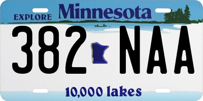 MN license plate 382NAA