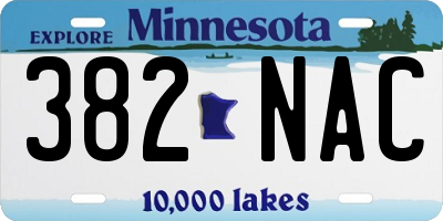 MN license plate 382NAC