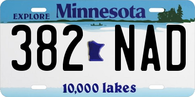 MN license plate 382NAD