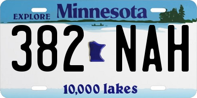 MN license plate 382NAH