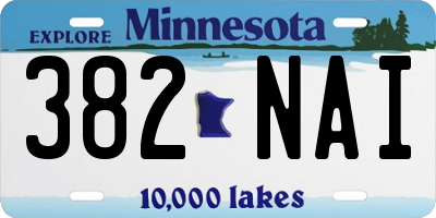 MN license plate 382NAI