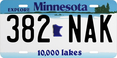 MN license plate 382NAK