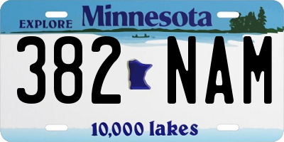MN license plate 382NAM