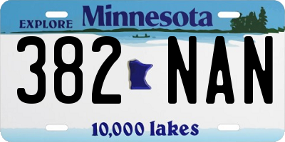 MN license plate 382NAN