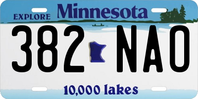 MN license plate 382NAO