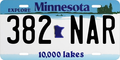 MN license plate 382NAR