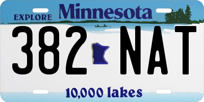 MN license plate 382NAT