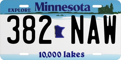 MN license plate 382NAW