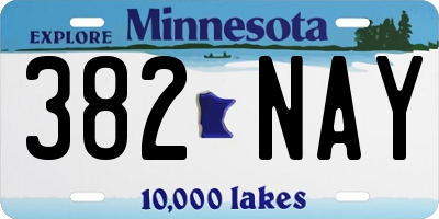 MN license plate 382NAY