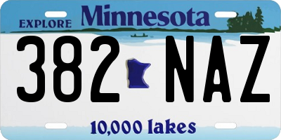 MN license plate 382NAZ