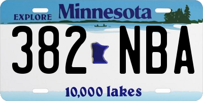 MN license plate 382NBA