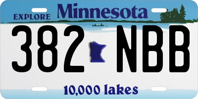 MN license plate 382NBB