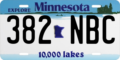 MN license plate 382NBC