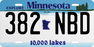 MN license plate 382NBD
