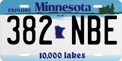MN license plate 382NBE