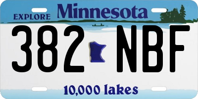 MN license plate 382NBF
