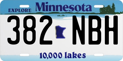 MN license plate 382NBH