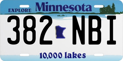 MN license plate 382NBI