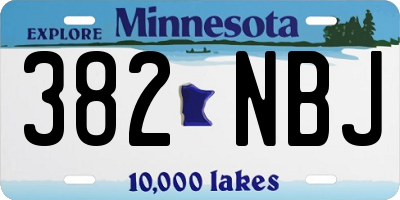 MN license plate 382NBJ
