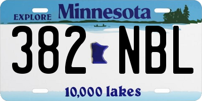 MN license plate 382NBL