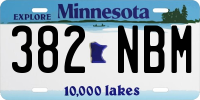MN license plate 382NBM
