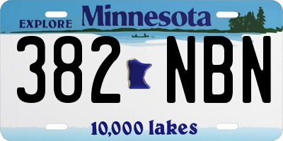 MN license plate 382NBN