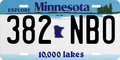 MN license plate 382NBO