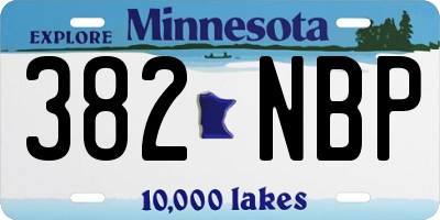 MN license plate 382NBP