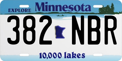 MN license plate 382NBR