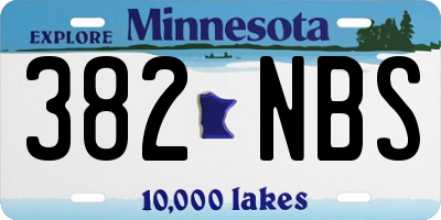 MN license plate 382NBS