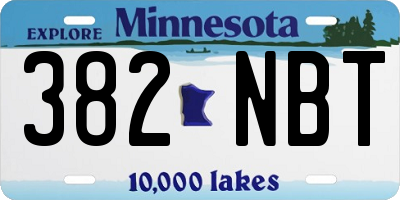 MN license plate 382NBT
