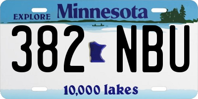 MN license plate 382NBU