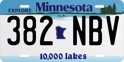 MN license plate 382NBV