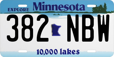 MN license plate 382NBW