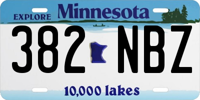 MN license plate 382NBZ