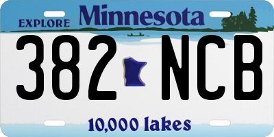 MN license plate 382NCB