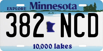 MN license plate 382NCD