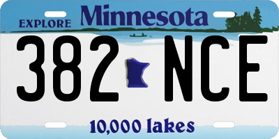 MN license plate 382NCE