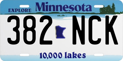MN license plate 382NCK
