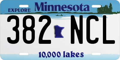 MN license plate 382NCL