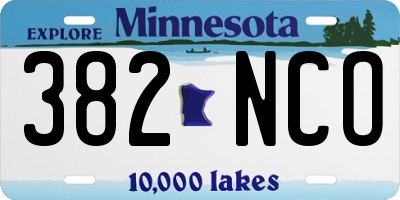 MN license plate 382NCO