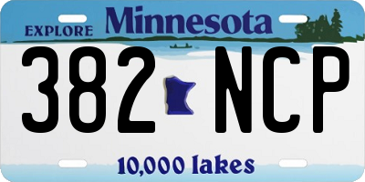 MN license plate 382NCP